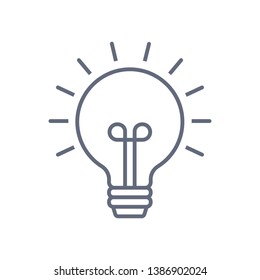 Light Bulb line icon vector, isolated on white background. Idea sign, solution, thinking concept. Lighting Electric lamp.