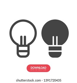 Light Bulb line icon vector, isolated on white background. Idea sign, solution, thinking concept. Lighting Electric lamp. Electricity, shine. Trendy Flat style for graphic design, Web site, UI. EPS