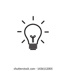 Light bulb line icon vector. Light bulb, ideas sulution symbol