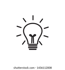 Light bulb line icon vector. Light bulb, ideas sulution symbol