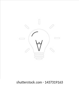 Light bulb line icon vector. Bulb icon illustration template