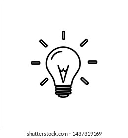 Light bulb line icon vector. Bulb icon illustration template