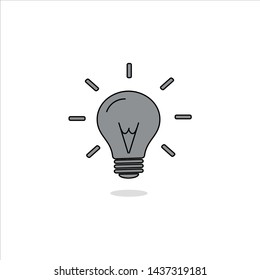 Light bulb line icon vector. Bulb icon illustration template