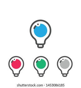 Light Bulb line icon vector, isolated on white background. Idea sign, solution, thinking concept. Lighting Electric lamp. Electricity, shine. Trendy Flat style for graphic design, Web site, UI. EPS