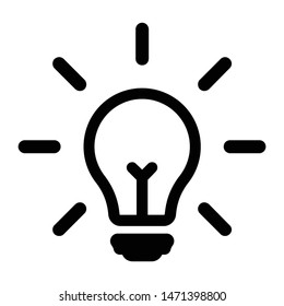 Light bulb line icon vector. Bulb, ideas, solution symbol