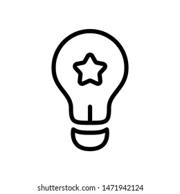 Light Bulb line icon vector, isolated on white background. Idea sign, solution, thinking concept. Lighting Electric lamp. Electricity, shine. Trendy Flat style for graphic design, Web site, UI. EPS