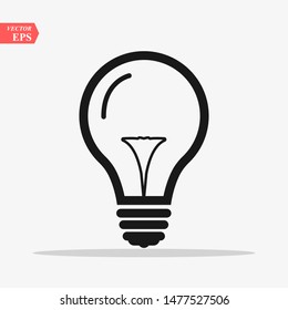 Light Bulb line icon vector, isolated on white background. Idea sign, solution, thinking concept. Lighting Electric lamp. Electricity, shine. Trendy Flat style for graphic design, Web site, UI. EPS