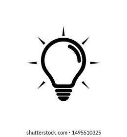 Light Bulb line icon vector, isolated on white background. Idea sign, solution, thinking concept. Lighting Electric lamp. Electricity, shine.