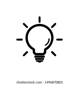 Light bulb line icon vector. Bulb, ideas, solution symbol