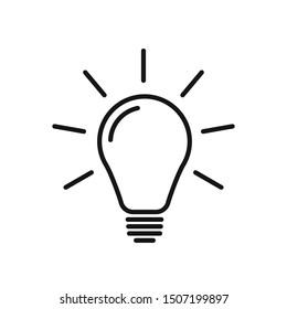 Light bulb line icon vector. Flat lamp sign. Modern idea symbol.