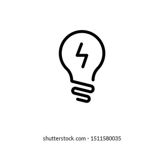 Light bulb line icon. Vector symbol in trendy flat style on white background. Web sing for design.