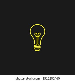 Light bulb line icon vector, isolated on white background