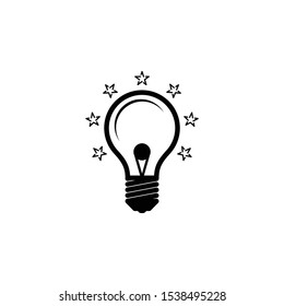 Light Bulb line icon vector, isolated on white background. Idea sign, solution, thinking concept. Lighting Electric lamp. Electricity, shine. Trendy Flat style for graphic design, Web site, UI. EPS