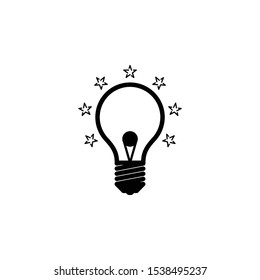 Light Bulb line icon vector, isolated on white background. Idea sign, solution, thinking concept. Lighting Electric lamp. Electricity, shine. Trendy Flat style for graphic design, Web site, UI. EPS