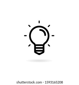 Light Bulb line icon vector, isolated on white background. Idea sign, solution, thinking concept.