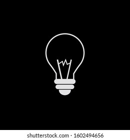 Light bulb line icon vector, isolated on black background. Idea sign, solution, thinking concept. Electric light. Electricity, brightness. Modern flat style for graphic design, website, UI. EPS