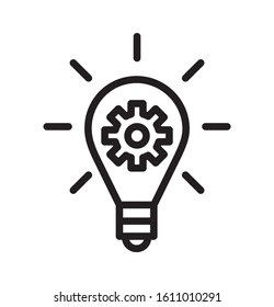 Light Bulb line icon vector, isolated on white background.