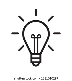 Light Bulb line icon vector, isolated on white background.