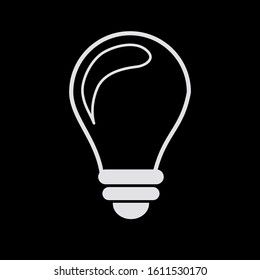 Light bulb line icon vector, isolated on black background. Idea sign, solution, thinking concept. Electric light. Electricity, brightness. Modern flat style for graphic design, website, UI. EPS