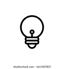 Light Bulb line icon vector, isolated on white background. Idea sign, solution, thinking concept. Lighting Electric lamp. Electricity, shine.