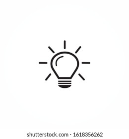 Light Bulb line icon vector, isolated on white background. Idea sign, solution, thinking concept. Lighting Electric lamp. Electricity, shine. Trendy Flat style for graphic design, Web site, UI. EPS