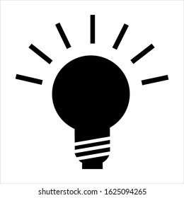 Light Bulb line icon vector, isolated on white background. Idea sign, solution, thinking concept. Lighting Electric lamp. Electricity, shine. Trendy Flat style for graphic design, Web site, UI. EPS