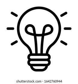 Light Bulb line icon vector, isolated on white background. Idea sign, solution, thinking concept.

