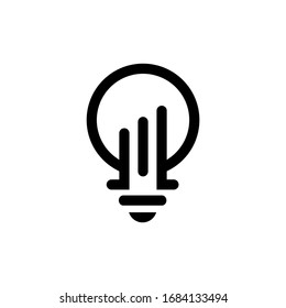Vector de icono de línea de bombilla, aislado en fondo blanco. Signo de idea, solución, concepto de pensamiento