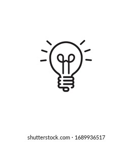 Light bulb line icon vector, Idea sign, solution, Thinking concept. Lighting Electric lamp. Electricity, Shine.