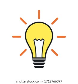 Light Bulb line icon vector, isolated on white background. Idea sign, solution, thinking concept
