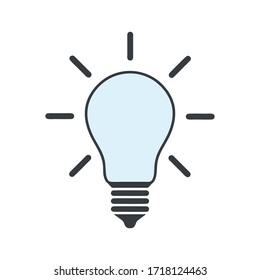 Light Bulb line icon vector, isolated on white background. Idea sign, solution, thinking concept