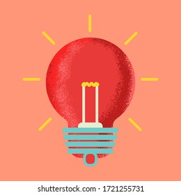 Light Bulb line icon vector, isolated on pink background. Idea sign, solution, thinking concept. Lighting Electric lamp. Electricity, shine. Trendy Flat style for graphic design, Web site, UI. EPS