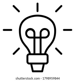 Light bulb line icon vector, solution idea symbol