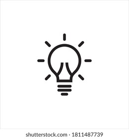 Light bulb line icon vector, Idea sign, solution, Thinking concept. Lighting Electric lamp. Electricity, Shine.