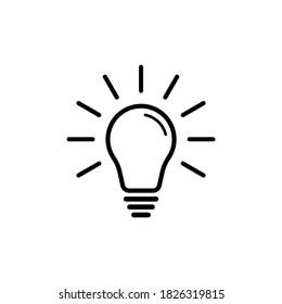 Light bulb line icon vector for web design