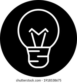 Light Bulb line icon vector, isolated on black background.