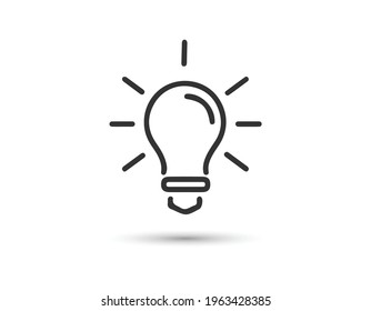 Light Bulb line icon vector, isolated on white background. Idea sign, solution, thinking concept