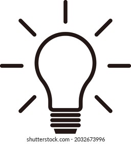 Light Bulb line icon vector, isolated on white background. Idea sign, solution, thinking concept.