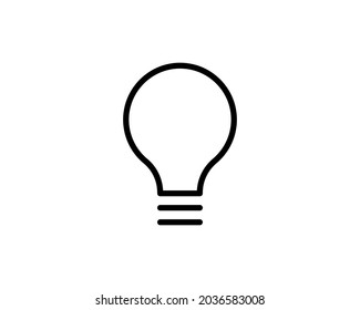 Light Bulb line icon vector, isolated on white background. Idea sign, solution, thinking concept. Lighting Electric lamp. Electricity, shine. Trendy Flat style for graphic design, Web site, UI. EPS.