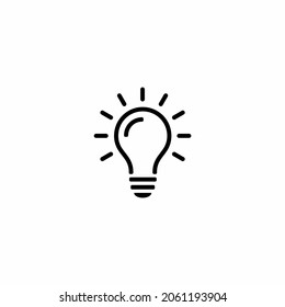 Light Bulb Linie Symbol Vektorgrafik, terisolasi pada latar belakang putih. Tanda, solusi, konsep berpikir. Lampu listrik pencahayan. Listrik, bersinar. Gaya datar trendi untuk desain transplis, situs Web, U