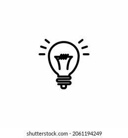 Light Bulb line icon vector, terisolasi pada latar belakang putih. Tanda ide, solusi, konsep berpikir. Lampu listrik pencahayaan. Listrik, bersinar. Gaya datar trendi untuk desain grafis, situs Web, U