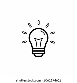 Light Bulb line icon vector, terisolasi pada latar belakang putih. Tanda ide, solusi, konsep berpikir. Lampu listrik pencahayaan. Listrik, bersinar. Gaya datar trendi untuk desain grafis, situs Web, U