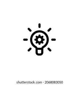 Light Bulb Line Icon, Vector Template
