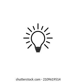 Light Bulb line icon vector, isolated on white background. Idea sign, solution, thinking concept. Lighting Electric lamp. Electricity, shine. Trendy Flat style for graphic design, Web site, UI. EPS 10