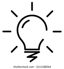 Light bulb line icon. Vector illustration isolated on white background