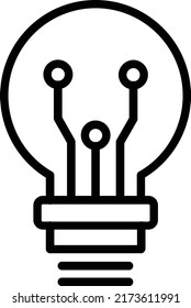 Diseño de vectores de iconos de línea de bombilla ligera