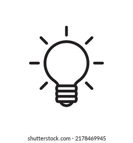 Light Bulb line icon vector isolated on white background. Signs of ideas, solutions, thinking concepts. Lighting electric lamp. Electric, shining. Trendy flat style for graphic design, website