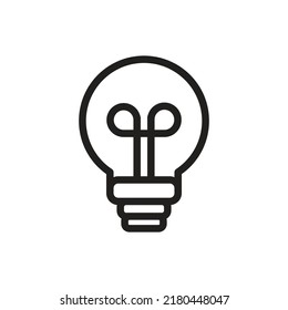 Light Bulb line icon vector, isolated on white background. Idea sign, solution, thinking concept. Lighting Electric lamp. Electricity, shine. Trendy Flat style for graphic design, Web site, UI. EPS

