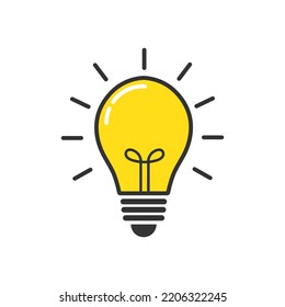 Light bulb line icon vector, isolated on white background.