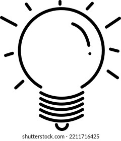 Light Bulb line icon vector, terisolasi pada latar belakang putih. Tanda ide, solusi, konsep berpikir. Lampu listrik pencahayaan. Listrik, bersinar. Gaya datar trendi untuk desain grafis, situs Web, U